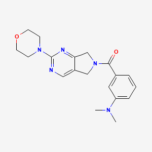molecular formula C19H23N5O2 B2745788 (3-(二甲基氨基)苯基)(2-吗啉基-5H-吡咯[3,4-d]嘧啶-6(7H)-基)甲酮 CAS No. 2034273-30-6