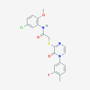 molecular formula C20H17ClFN3O3S B2745790 N-(5-chloro-2-methoxyphenyl)-2-((4-(3-fluoro-4-methylphenyl)-3-oxo-3,4-dihydropyrazin-2-yl)thio)acetamide CAS No. 900006-81-7