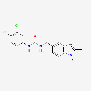 molecular formula C18H17Cl2N3O B2745793 1-(3,4-Dichlorophenyl)-3-[(1,2-dimethylindol-5-yl)methyl]urea CAS No. 852140-74-0