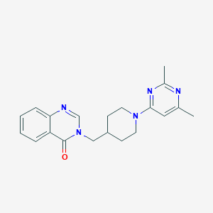 molecular formula C20H23N5O B2745795 3-[[1-(2,6-Dimethylpyrimidin-4-yl)piperidin-4-yl]methyl]quinazolin-4-one CAS No. 2380167-82-6