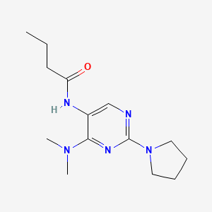 molecular formula C14H23N5O B2745796 N-(4-(dimethylamino)-2-(pyrrolidin-1-yl)pyrimidin-5-yl)butyramide CAS No. 1797293-25-4