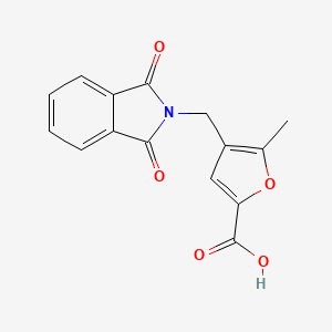 molecular formula C15H11NO5 B2745798 4-[(1,3-二氧代-2,3-二氢-1H-异喹啉-2-基)甲基]-5-甲基呋喃-2-甲酸 CAS No. 1455991-37-3