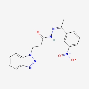 molecular formula C17H16N6O3 B2745799 3-(苯并三唑-1-基)-N-[(Z)-1-(3-硝基苯基)乙烯基氨基]丙酰胺 CAS No. 478532-60-4