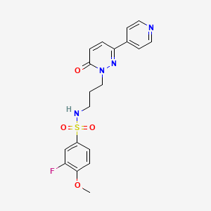 molecular formula C19H19FN4O4S B2745803 3-fluoro-4-methoxy-N-(3-(6-oxo-3-(pyridin-4-yl)pyridazin-1(6H)-yl)propyl)benzenesulfonamide CAS No. 1021137-85-8