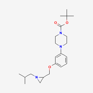 molecular formula C22H35N3O3 B2745821 Tert-butyl 4-(3-{[1-(2-methylpropyl)aziridin-2-yl]methoxy}phenyl)piperazine-1-carboxylate CAS No. 2418678-79-0