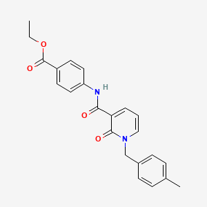 molecular formula C23H22N2O4 B2745824 ethyl 4-{1-[(4-methylphenyl)methyl]-2-oxo-1,2-dihydropyridine-3-amido}benzoate CAS No. 946378-19-4