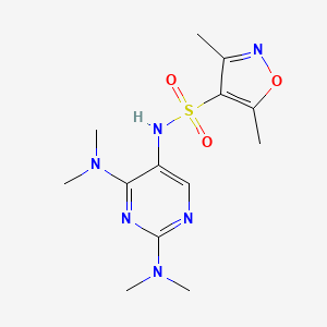 molecular formula C13H20N6O3S B2745853 N-[2,4-bis(dimethylamino)pyrimidin-5-yl]-3,5-dimethyl-1,2-oxazole-4-sulfonamide CAS No. 1798512-60-3
