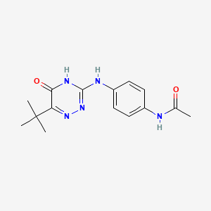 molecular formula C15H19N5O2 B2745892 N-{4-[(6-tert-butyl-5-oxo-4,5-dihydro-1,2,4-triazin-3-yl)amino]phenyl}acetamide CAS No. 898650-56-1