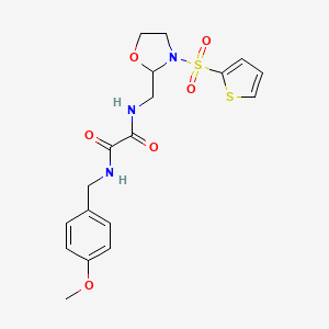 N1-(4-methoxybenzyl)-N2-((3-(thiophen-2-ylsulfonyl)oxazolidin-2-yl)methyl)oxalamide