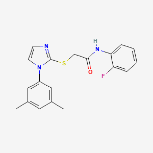 2-[1-(3,5-dimethylphenyl)imidazol-2-yl]sulfanyl-N-(2-fluorophenyl)acetamide