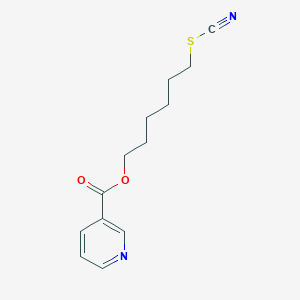 molecular formula C13H16N2O2S B027459 Nicotinic acid, 6-thiocyanatohexyl ester CAS No. 101952-78-7