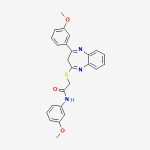 molecular formula C25H23N3O3S B2745964 N-(3-methoxyphenyl)-2-{[4-(3-methoxyphenyl)-3H-1,5-benzodiazepin-2-yl]sulfanyl}acetamide CAS No. 1207058-28-3