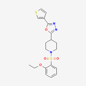 molecular formula C19H21N3O4S2 B2746030 1-(2-ETHOXYBENZENESULFONYL)-4-[5-(THIOPHEN-3-YL)-1,3,4-OXADIAZOL-2-YL]PIPERIDINE CAS No. 1448073-76-4
