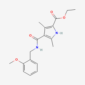 molecular formula C18H22N2O4 B2746070 ethyl 4-((2-methoxybenzyl)carbamoyl)-3,5-dimethyl-1H-pyrrole-2-carboxylate CAS No. 863005-79-2