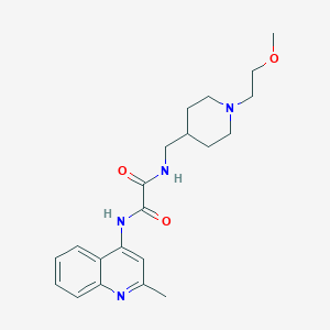 molecular formula C21H28N4O3 B2746073 N'-{[1-(2-methoxyethyl)piperidin-4-yl]methyl}-N-(2-methylquinolin-4-yl)ethanediamide CAS No. 953137-15-0