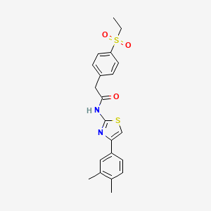molecular formula C21H22N2O3S2 B2746089 N-(4-(3,4-dimethylphenyl)thiazol-2-yl)-2-(4-(ethylsulfonyl)phenyl)acetamide CAS No. 919853-44-4