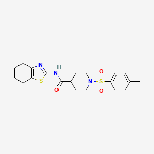 molecular formula C20H25N3O3S2 B2746091 N-(4,5,6,7-tetrahydrobenzo[d]thiazol-2-yl)-1-tosylpiperidine-4-carboxamide CAS No. 941981-96-0