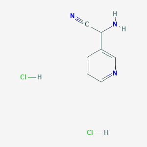 molecular formula C7H9Cl2N3 B2746097 2-Amino-2-(pyridin-3-yl)acetonitrile dihydrochloride CAS No. 2413867-73-7