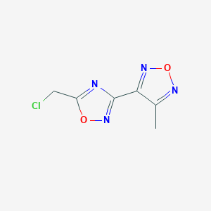 molecular formula C6H5ClN4O2 B2746149 5-(Chloromethyl)-3-(4-methyl-1,2,5-oxadiazol-3-yl)-1,2,4-oxadiazole CAS No. 890095-48-4