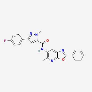 3-(4-fluorophenyl)-1-methyl-N-(5-methyl-2-phenyloxazolo[5,4-b]pyridin-6-yl)-1H-pyrazole-5-carboxamide