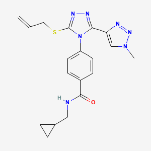 N-(Cyclopropylmethyl)-4-[3-(1-methyltriazol-4-yl)-5-prop-2-enylsulfanyl-1,2,4-triazol-4-yl]benzamide