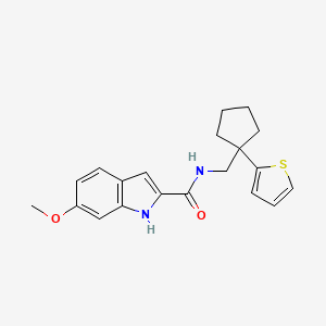 6-methoxy-N-((1-(thiophen-2-yl)cyclopentyl)methyl)-1H-indole-2-carboxamide