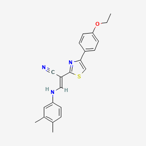 (E)-3-((3,4-dimethylphenyl)amino)-2-(4-(4-ethoxyphenyl)thiazol-2-yl)acrylonitrile