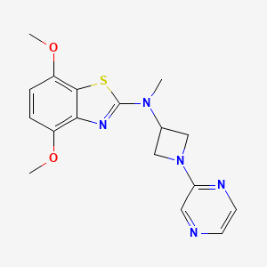 molecular formula C17H19N5O2S B2746321 4,7-dimethoxy-N-methyl-N-[1-(pyrazin-2-yl)azetidin-3-yl]-1,3-benzothiazol-2-amine CAS No. 2415566-02-6