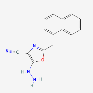 molecular formula C15H12N4O B2746324 5-Hydrazino-2-(naphthylmethyl)-1,3-oxazole-4-carbonitrile CAS No. 1256627-96-9