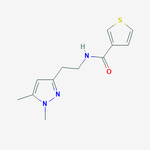 molecular formula C12H15N3OS B2746338 N-(2-(1,5-dimethyl-1H-pyrazol-3-yl)ethyl)thiophene-3-carboxamide CAS No. 2034236-19-4