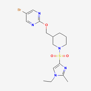 5-Bromo-2-[[1-(1-ethyl-2-methylimidazol-4-yl)sulfonylpiperidin-3-yl]methoxy]pyrimidine