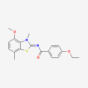 4-ethoxy-N-(4-methoxy-3,7-dimethyl-1,3-benzothiazol-2-ylidene)benzamide