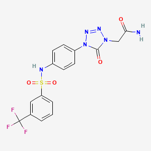 2-(5-oxo-4-(4-(3-(trifluoromethyl)phenylsulfonamido)phenyl)-4,5-dihydro-1H-tetrazol-1-yl)acetamide
