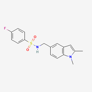 N-((1,2-dimethyl-1H-indol-5-yl)methyl)-4-fluorobenzenesulfonamide