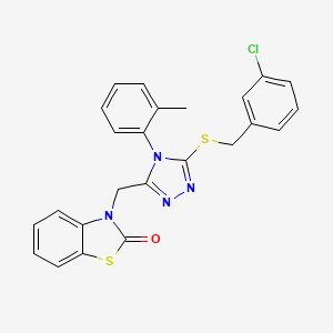 3-((5-((3-chlorobenzyl)thio)-4-(o-tolyl)-4H-1,2,4-triazol-3-yl)methyl)benzo[d]thiazol-2(3H)-one
