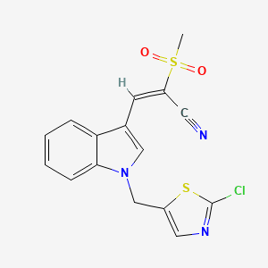 (E)-3-[1-[(2-chloro-1,3-thiazol-5-yl)methyl]indol-3-yl]-2-methylsulfonylprop-2-enenitrile