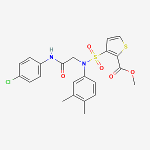 molecular formula C22H21ClN2O5S2 B2746389 methyl 3-({[(4-chlorophenyl)carbamoyl]methyl}(3,4-dimethylphenyl)sulfamoyl)thiophene-2-carboxylate CAS No. 941892-91-7