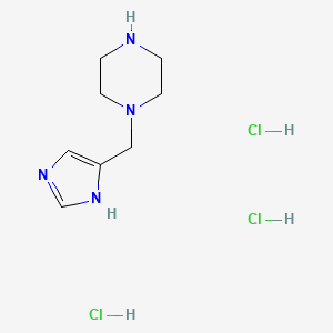 molecular formula C8H17Cl3N4 B2746410 1-[(1H-imidazol-4-yl)methyl]piperazine trihydrochloride CAS No. 2060029-67-4