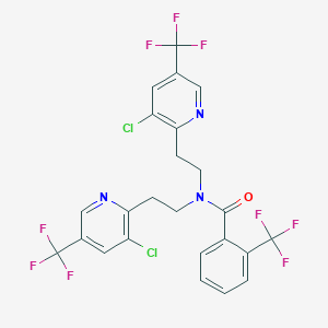molecular formula C24H16Cl2F9N3O B2746442 N,N-Bis[2-[3-chloro-5-(trifluoromethyl)pyridin-2-yl]ethyl]-2-(trifluoromethyl)benzamide CAS No. 2411272-13-2