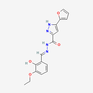 (E)-N'-(3-ethoxy-2-hydroxybenzylidene)-3-(furan-2-yl)-1H-pyrazole-5-carbohydrazide