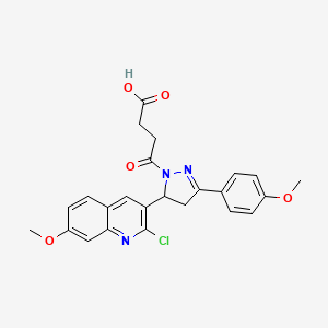4-[5-(2-chloro-7-methoxyquinolin-3-yl)-3-(4-methoxyphenyl)-4,5-dihydro-1H-pyrazol-1-yl]-4-oxobutanoic acid