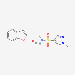 molecular formula C15H17N3O4S B2746453 N-(2-(benzofuran-2-yl)-2-hydroxypropyl)-1-methyl-1H-pyrazole-4-sulfonamide CAS No. 2034546-24-0
