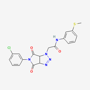2-[5-(3-chlorophenyl)-4,6-dioxo-4,5,6,6a-tetrahydropyrrolo[3,4-d][1,2,3]triazol-1(3aH)-yl]-N-[3-(methylsulfanyl)phenyl]acetamide