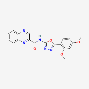 molecular formula C19H15N5O4 B2746528 N-[5-(2,4-dimethoxyphenyl)-1,3,4-oxadiazol-2-yl]quinoxaline-2-carboxamide CAS No. 1219901-99-1