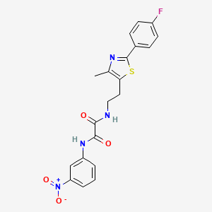 molecular formula C20H17FN4O4S B2746540 N-{2-[2-(4-fluorophenyl)-4-methyl-1,3-thiazol-5-yl]ethyl}-N'-(3-nitrophenyl)ethanediamide CAS No. 897612-23-6