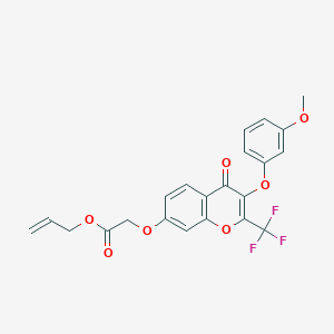 molecular formula C22H17F3O7 B2746550 prop-2-en-1-yl 2-{[3-(3-methoxyphenoxy)-4-oxo-2-(trifluoromethyl)-4H-chromen-7-yl]oxy}acetate CAS No. 637749-14-5