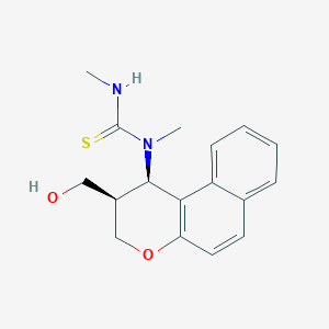 molecular formula C17H20N2O2S B2746566 N-[2-(hydroxymethyl)-2,3-dihydro-1H-benzo[f]chromen-1-yl]-N,N'-dimethylthiourea CAS No. 321574-21-4