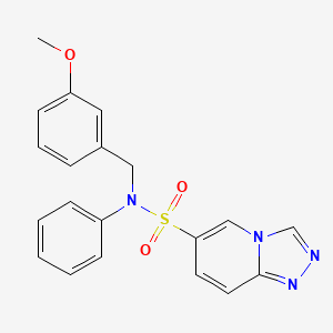molecular formula C20H18N4O3S B2746581 N-[(3-Methoxyphenyl)methyl]-N-phenyl-[1,2,4]triazolo[4,3-A]pyridine-6-sulfonamide CAS No. 1251603-85-6