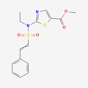 molecular formula C15H16N2O4S2 B2746598 methyl 2-(N-ethyl2-phenylethenesulfonamido)-1,3-thiazole-5-carboxylate CAS No. 1394801-49-0