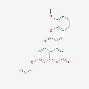 molecular formula C23H18O6 B2746606 8-methoxy-7'-[(2-methylprop-2-en-1-yl)oxy]-2H,2'H-[3,4'-bichromene]-2,2'-dione CAS No. 869079-39-0
